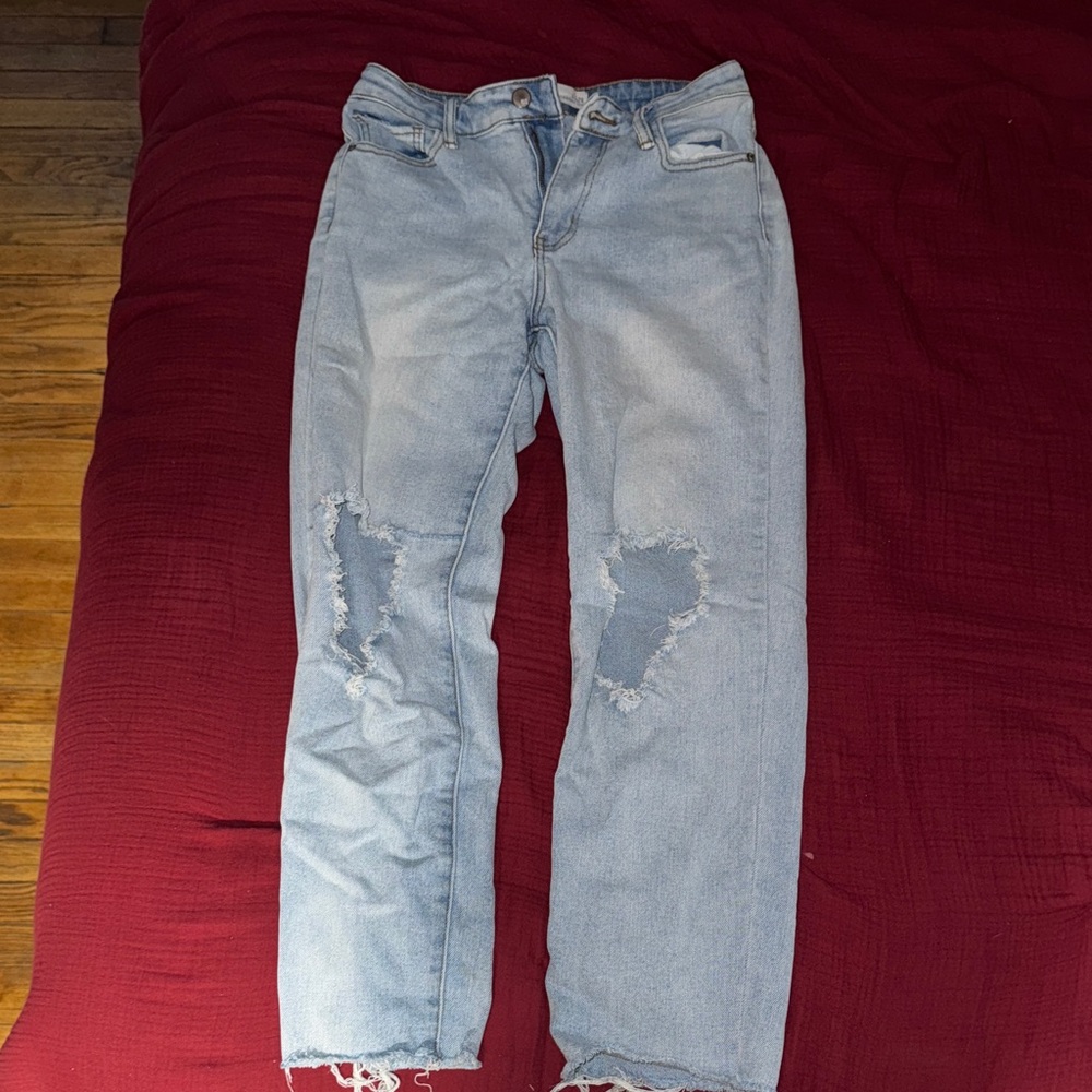 Distressed Light Blue Jeans